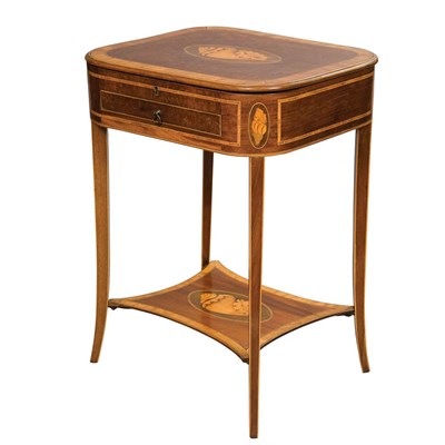 Lot 436 - George III Style Inlaid Mahogany Work Table...