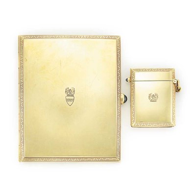 Lot 417 - Gold Cigarette Case and Match Safe