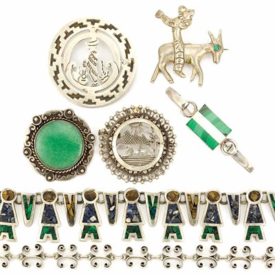 Lot 911 - Group of Silver and Metal Jewelry