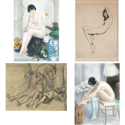 Lot 114 - R.M. Guillaume [SEATED NUDES] Two color prints;...
