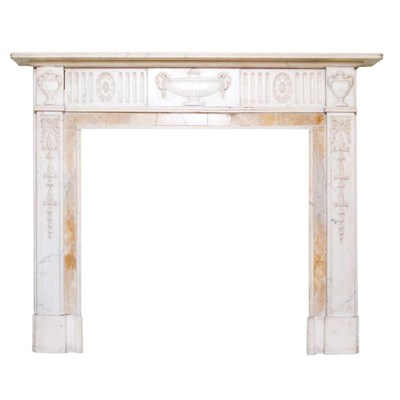 Lot 381 - George III Style Variegated Marble Fire...