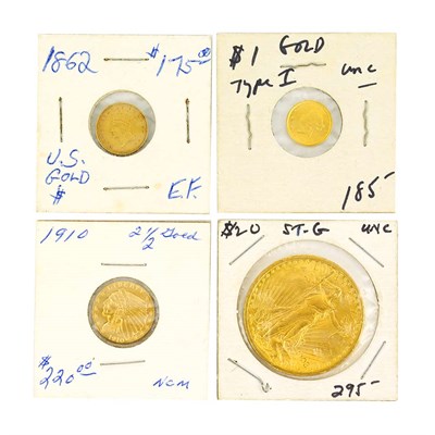 Lot 888 - One Gold Medal Coin and Group of U.S. Gold Coins