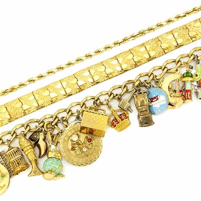 Lot 883 - Group of Gold, Gold-Filled, Silver and Metal Jewelry