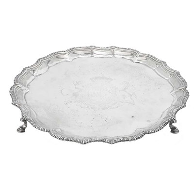 Lot 327 - Georgian Silver Salver 18th/19th Century With...