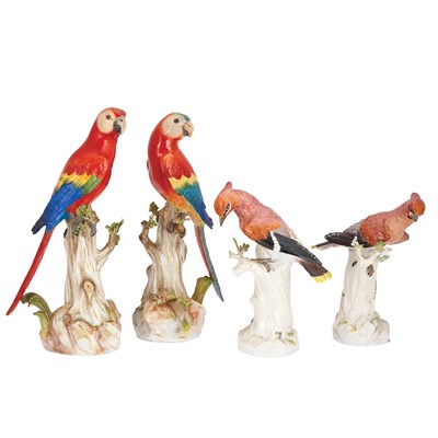 Lot 74 - Group of Five Meissen Porcelain Birds Height...