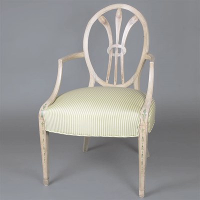 Lot 289 - Pair of George III Style Painted Armchairs