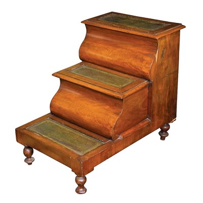 Lot 335 - Georgian Style Leather Inset Mahogany Bedsteps...