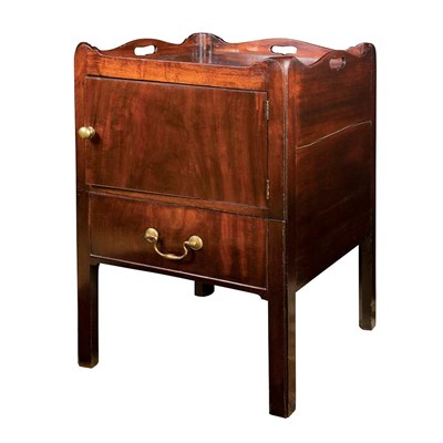 Lot 454 - George III Mahogany Bedside Pot Cupboard...