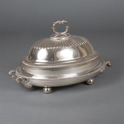 Lot 185 - Georgian Style Silver Plated Covered Meat Dish...