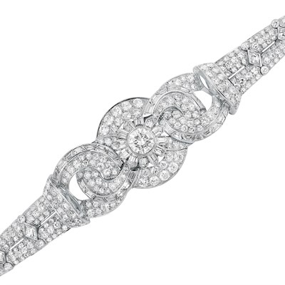 Lot 459 - Platinum and Diamond Bracelet