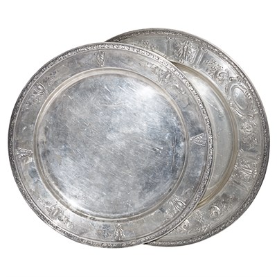 Lot 376 - Two Gorham Sterling Silver Trays Diameter of...