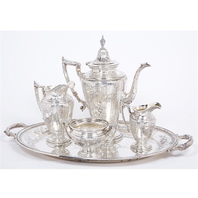 Lot 368 - Gorham Sterling Silver Five-Piece Coffee...