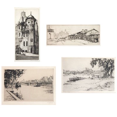 Lot 107 - Eugene Bejot NANTES; LE PONT Two etchings,...