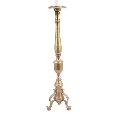 Lot 94 - Baroque Style Brass Pricket Stick Mounted as a...