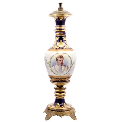 Lot 329 - Sevres Style Bronze Mounted Porcelain Lamp Of...