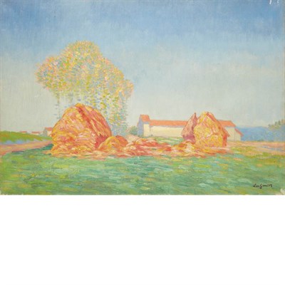 Lot 24 - Leo Gausson French, 1860-1944 Farm Stamped...