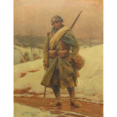 Lot 41 - Alfred Georges Hoen French, 1869-1954 Soldier,...