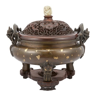 Lot 247 - Chinese Gilt Splashed Bronze Censer 18th/19th...