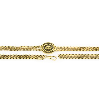 Lot 367 - Antique Low Karat Gold Slide Chain Necklace