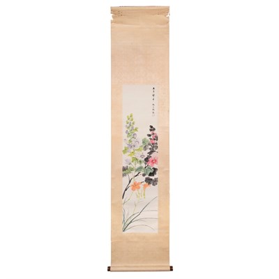 Lot 200 - Chinese Ink on Paper Scroll Depicting prunus...