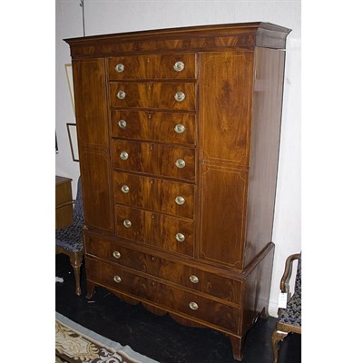 Lot 162 - English Mahogany Linen Press 19th Century...
