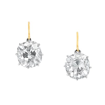 Lot 645 - Pair of Antique Diamond Earrings
