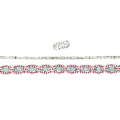 Lot 391 - Group of Diamond, Ruby and Turquoise Jewelry