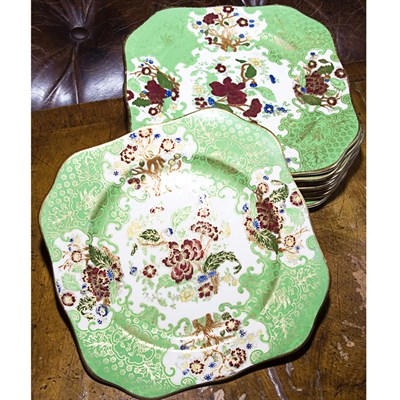 Lot 481 - Set of Ten English Porcelain Dessert Plates