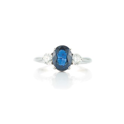 Lot 245 - White Gold, Sapphire and Diamond Ring