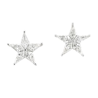 Lot 662 - Pair of Diamond Star Earrings