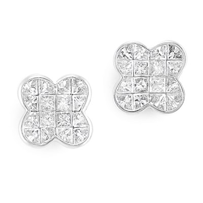 Lot 479 - Pair of Diamond Earrings