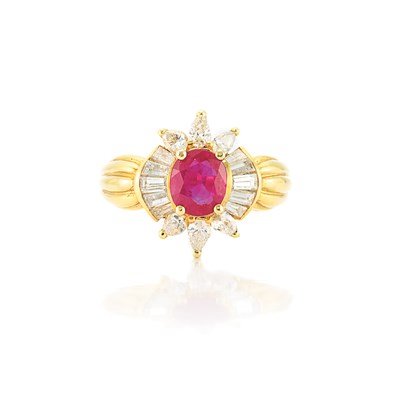 Lot 85 - Gold, Ruby and Diamond Ring