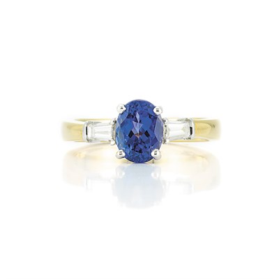 Lot 294 - Tanzanite and Diamond Ring