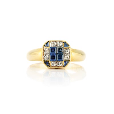 Lot 287 - Gold, Sapphire and Diamond Ring