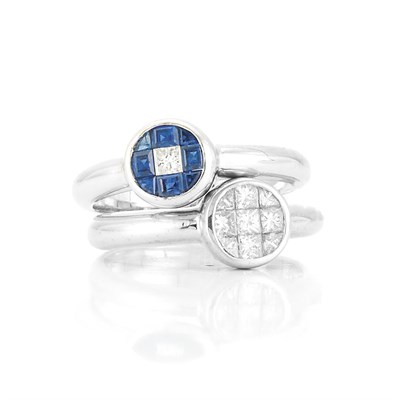 Lot 237 - Two Diamond and Sapphire Rings