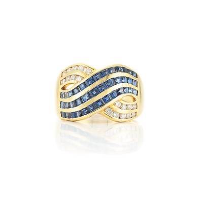 Lot 437 - Gold, Sapphire and Diamond Ring