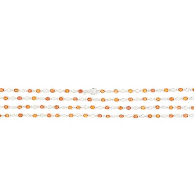Lot 390 - Long White Gold, Citrine and Diamond Chain Necklace