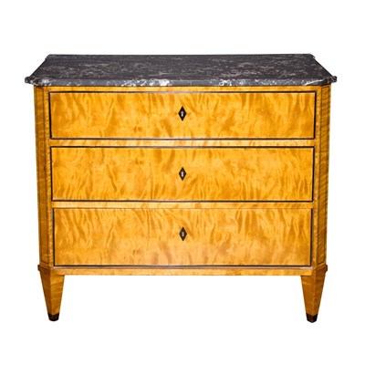 Lot 273 - Biedermeier Style Marble Top Satinwood Commode...