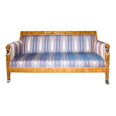 Lot 287 - Empire Style Gilt Decorated Rosewood Settee...