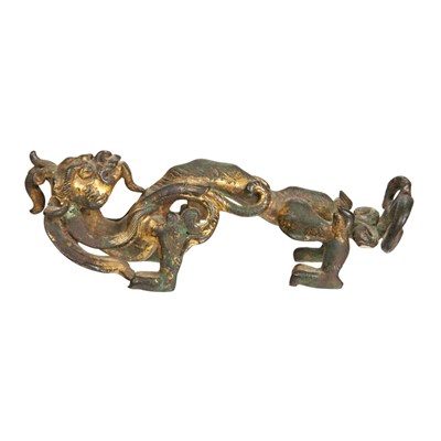 Lot 61 - Chinese Gilt-Bronze Brush Rest Possibly Ming...