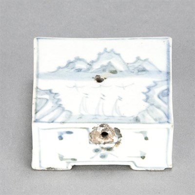 Lot 52 - Korean Blue and White Glazed Water Dropper...
