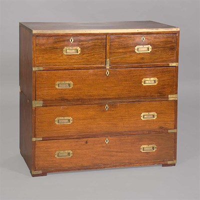 Lot 332 - George III Brass Bound Mahogany Campaign Chest...