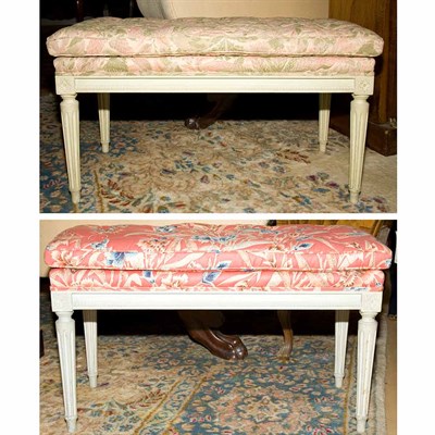 Lot 208 - Two Louis XVI Style Painted Benches Height of...