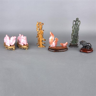 Lot 85 - Group of Seven Chinese Hardstone Carvings...