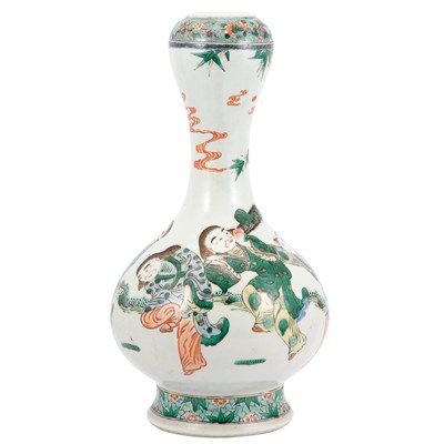 Lot 140 - Chinese Famille Verte Glazed Porcelain Vase...