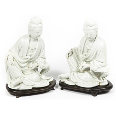 Lot 430 - Two Chinese Blanc de Chine Porcelain Figures...