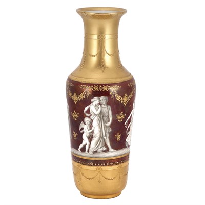 Lot 422 - Vienna Style Gilt Decorated Porcelain Vase...