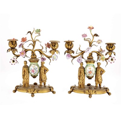 Lot 593 - Companion Pair of Rococo Style Gilt-Metal...
