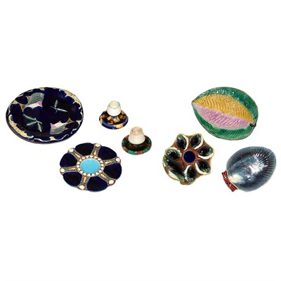 Lot 187 - Group of Majolica Articles Comprising six...