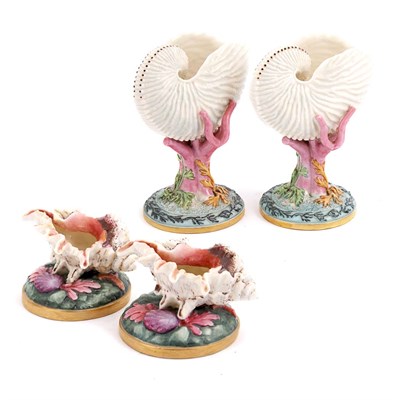 Lot 594 - Two Pairs of Royal Worcester Porcelain...